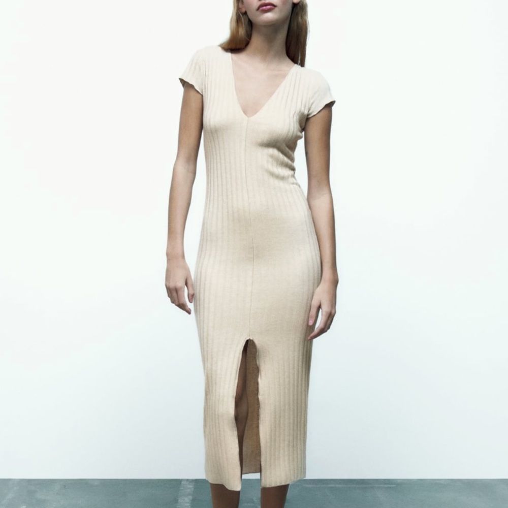 Zara Ribbed Midi Dress
